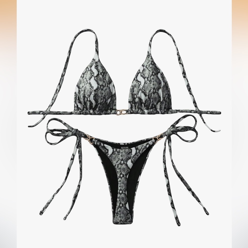 Snake Print Bikini Set